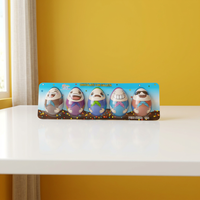 Lot de 5 œufs au chocolat multicolores pour le visage, avec crème chocolatée et morceaux de biscuits, bonbons pour enfants, vente en gros