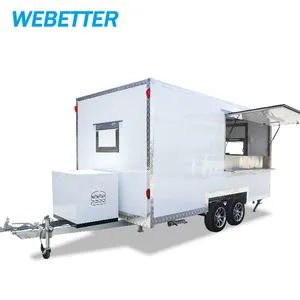 Webetter Carrinho de comida para churrasco, trailer totalmente equipado para cozinha, lanche, café e pizza, trailer de comida para venda