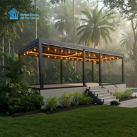Pergola Bioclimatique Extérieure Écologique en Aluminium Étanche avec Toit Rétractable Motorisé à Lames Orientables et Protection UV - Idéale pour la Maison