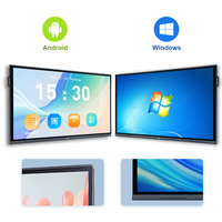 Tableau interactif intelligent 120 Hz 4K 98 pouces, panneaux plats interactifs pour l'enseignement, tableau blanc intelligent avec Bluetooth et WiFi 6