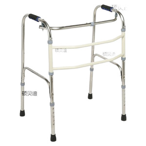 Stainless Steel <b>Walker</b> <b>For</b> Elderly And <b>Disabled</b> People Four Legged Foldable Walking Aid With Handrail Support - Product Image 2