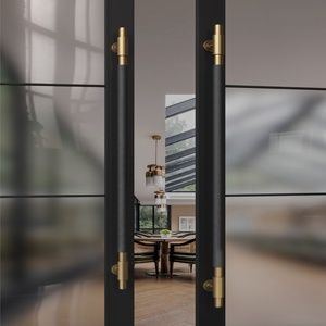Gagang pintu gudang geser baja tahan karat dan baja berkualitas tinggi kenop pintu kayu mewah untuk hotel dan tempat tinggal pribadi - Product Image 6
