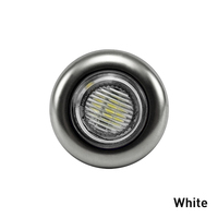 DC 12V 24V 3/4 "0.75 pouces Mini feu de position latéral LED rond ambre avec couvercle de lunette en chrome inoxydable pour remorque de camion