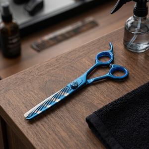 Blue Titanium Coating Digital Stripe Scissor - Product Image 3