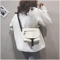 Корейский Ulzzang Ins пустой белого и черного цвета на молнии открытая мессенджер оксфордская сумка с ремнем через плечо сумка-тоут, сумка через плечо с пряжкой блокировки