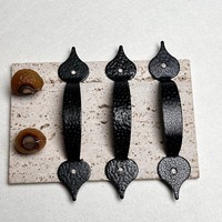 Poignées de meuble industrielles vintage en forme de goutte d'eau, quincaillerie en fer noir pour armoires, tiroirs et penderies