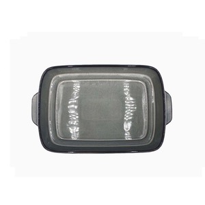 Four en céramique rectangulaire à glaçure active bleue avec poignée, plat de cuisson, ustensiles de cuisson, ustensiles de cuisine - Product Image 4