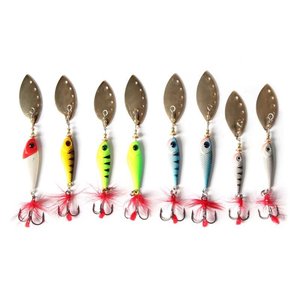 13g 17g 19g 22g di acqua salata piombo pesce esca lungo casting spinner bait lama piuma di coda - Product Image 1