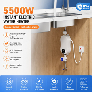 <span class=keywords><strong>Chauffe</strong></span>-<span class=keywords><strong>eau</strong></span> instantané sans réservoir 3,5-5,5 KW 110V/220V/240V avec affichage numérique intelligent pour salle de bain, cuisine, évier, douche, portable, sans réservoir - Product Image 2