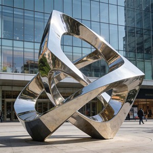 Statua Astratta a Forma <span class=keywords><strong>di</strong></span> Punto Interrogativo BLVE Personalizzata per Decorazione Esterna, Scultura in Acciaio Inossidabile Lucidato a Specchio - Product Image 3