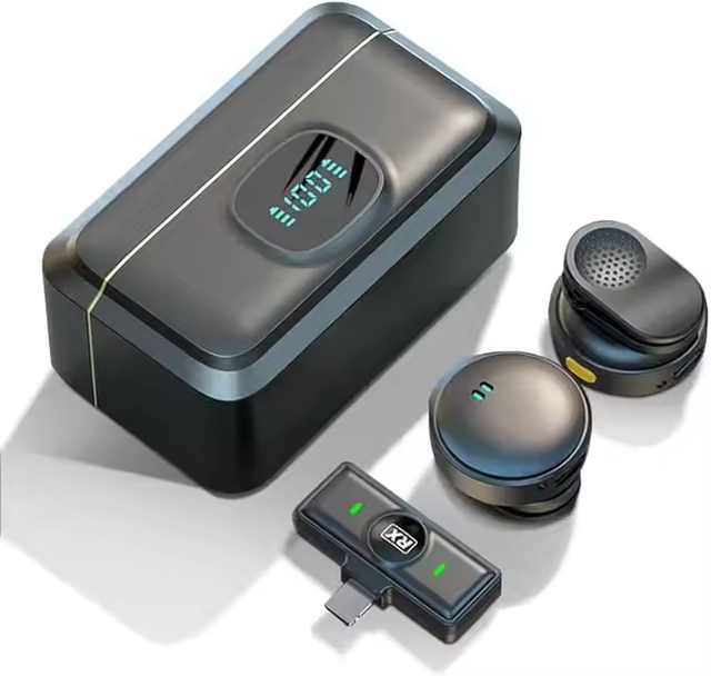 Wireless Microphone Magnet Clip Wireless Microphone Audio Noise Reduction Dual Mic Video Recording Live Streaming Mic