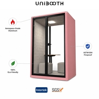 UNIBOOTH - Cabine de bureau acoustique ignifuge de classe A certifiée Intertek et SGS, conforme à la norme ASTM-E84, conception modulaire professionnelle