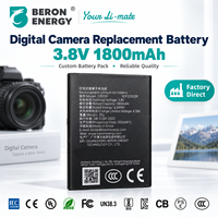 Baterai Pengganti 3.8V 1800mAh Lithium Ion Isi Ulang untuk Kamera Digital Perangkat Fotografi OEM ODM