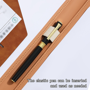 Tùy chỉnh sang trọng da danh mục đầu tư thư mục padfolio A4 tài liệu kinh doanh với chủ thẻ tùy chỉnh thiết kế logo nộp hồ sơ sản phẩm - Product Image 5