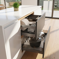 Organisateur de tiroir de cuisine en aluminium métallique VBOSR à fermeture douce, panier coulissant hydraulique modulaire pour cuisine commerciale