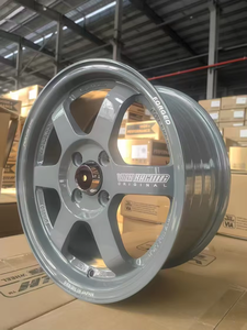 Nouvelles jantes de voiture de course HRW PROJECT personnalisées gris canon TE37 15x6.5J 4X100 4X114.3 ET40mm en alliage d'aluminium coulé pour - Product Image 3