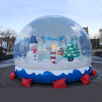 Tente gonflable de décoration bonhomme de neige rose de 3m pour l'extérieur à louer Maison à bulles avec ballons pour la fête