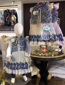 Bé hoa mùa xuân trang trọng bên Dresses dễ thương trẻ em Bông Váy dài thiết kế - Product Image 2