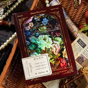 สมุดบันทึกปกแข็งเคลือบทอง 1 เล่มพร้อมปกสไตล์อเมริกันวินเทจ - Product Image 4