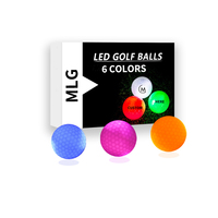 Balle de golf lumineuse à logo personnalisé, brillante après impact, 3 couches de Surlyn, rebond élevé, longue distance, pour les sports nocturnes