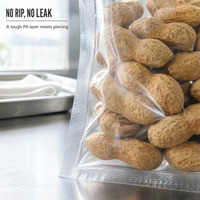 Sachet sous vide transparent à trois soudures latérales en PA/PE haute barrière pour arachides et noix, compatible congélateur