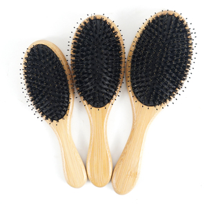 Peine de bambú natural con cojín de aire para alisar y definir rizos, cepillo de madera con cerdas para el cabello y la barba. - Product Image 1