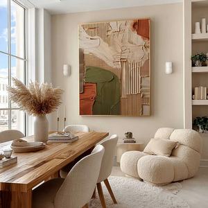 Peinture abstraite moderne texturée au couteau à palette, toile personnalisée sur mesure, grande taille pour salon, chambre, décoration murale d'hôtel - Product Image 1
