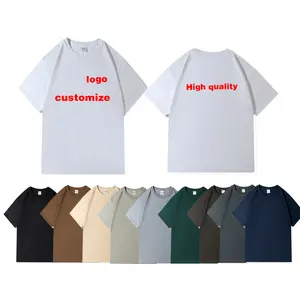 Chất Lượng Cao Tùy Chỉnh Dày 300G 100% Cotton Cộng Với Kích Thước T-Shirts Unisex Màu Đen Trắng Ngắn Tay Áo T Áo Sơ Mi