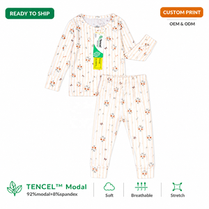 Pyjama pour enfants en deux pièces, respirant, antibactérien, imprimé, doux, léger, écologique, à manches longues - Product Image 1