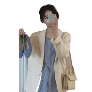 Jean Jacket for Ladies Spring Mixed Plaid Checks Women Blazer/ <strong>2022</strong> Splicing Denim Double Breasted, Office Wear - Product Image 2