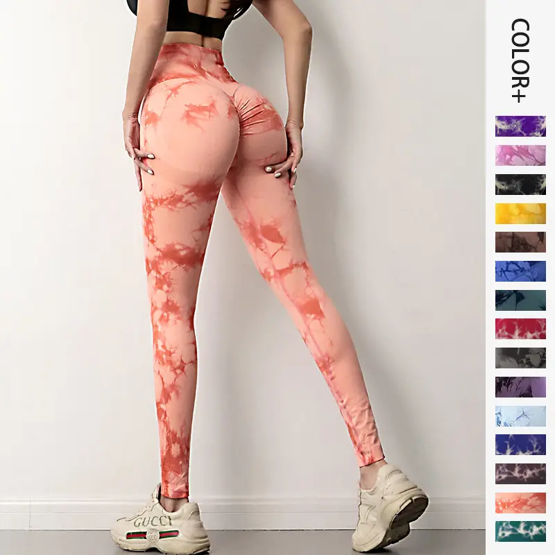 free Sample fitness printed leggings for women tie dye leggings for women tie dye leggings yoga pants leggins para mujer