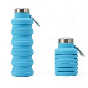 Nouveau design 2025 – Gobelets sportifs réutilisables en silicone et plastique avec logo personnalisé, cordelette, 500 ml, portables, pliables, en acier inoxydable pour boissons gazeuses - Product Image 4