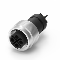 Connecteur Électrique Automobile Moulé Codé S M12 Nian-Yeong WP-04F2-250-11, Prise Femelle, Étanche IP67, 630V 12A