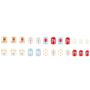 Ms.Miemie 24 pezzi bara corta ABS resistente all'usura brillante orso carino unghie artificiali riutilizzabili riutilizzabili per le dita - Product Image 4