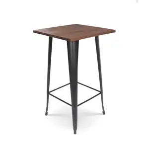 Fornecedor da China mesa de jantar de madeira moderna mesa com estrutura de metal