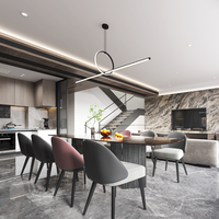 Muting One Stop, conception d'architecture 3D, style minimaliste, luxe léger, style contemporain