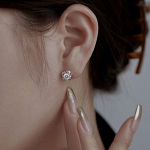 Dylam Trendy <b>Fine</b> Jewelry Designer Rhodium Plated S925 Silver Hypoallergenic Flower 5A Zirconia Diamond Sakura <b>Stud</b> <b>Earrings</b> - Product Image 4