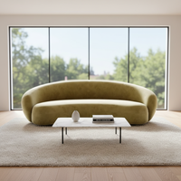 Ensemble de canapés modulaires en lin de style nordique moderne avec mousse haute densité, long canapé pour salon