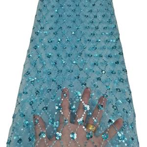 Nuevo estilo nupcial de lujo bordado tubo de cuentas tela de lentejuelas para velos de boda vestidos de niños ropa Formal y encaje de moda - Product Image 4