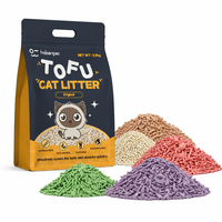Litière pour chat en amidon de maïs biodégradable avec logo personnalisé, à agglomération rapide, hautement absorbante, sans poussière, jetable dans les toilettes, écologique