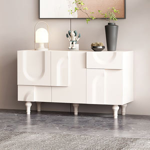 סלון חדר שינה קונסולת שולחן בצד מינימליסטי כפרי לבן שולחן קפה ומזנון - Product Image 3