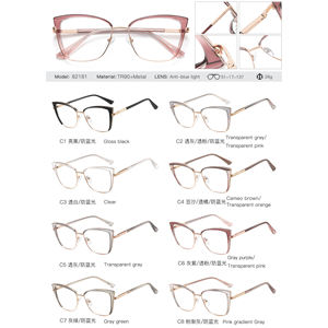 نظارات نسائية عصرية طراز MS 82181 بإطار TR90+معدن، نظارات طبية أنيقة مع إمكانية تخصيص الشعار والعدسات الضوئية - Product Image 6