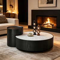 Table basse de luxe en bois de style italien, moderne, réglable en hauteur, avec finition peinture dégradée, ensemble de table centrale, mobilier de maison