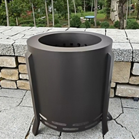 Brasero moderne de haute qualité sans fumée, à bois, portable, pour usage extérieur et intérieur, construction thermolaquée, prêt pour les fêtes