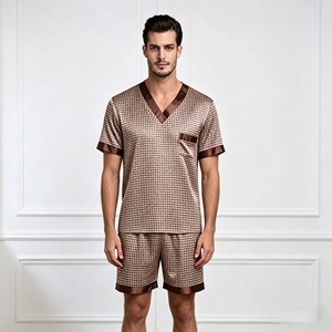<b>Custom</b> Men's Cotton <b>Pajamas</b> Luxury Sleepwear Loungewear OEM <b>Manufacturer</b> Factory Private Label Wholesale Supplier - Product Image 1