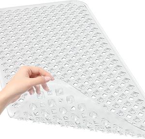 Extra Long Clear Antiderrapante Banheira <span class=keywords><strong>Mat</strong></span> para Banheiro Anti Slip White Pvc Rubber <span class=keywords><strong>Bath</strong></span> <span class=keywords><strong>Mat</strong></span> com Ventosa - Product Image 2