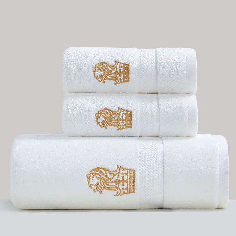 5-Sterne-Luxushotel weiß 100 % Baumwolle Bad Hand-Mehrfachhandtuch Abdeckung Hotel Spa mit individuellem Logo
