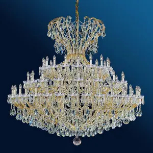 2m wide Luxury golden ceiling chandelier light foyer banquet wedding hall center chandelier