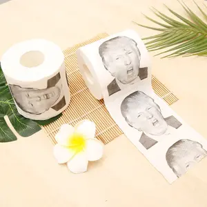 Оптовые продажи держатель для туалетной бумаги кляп подарки-Q1052 Дональд Трамп туалетная бумага мягкая печать кляп рулон идеальный подарок туалетная бумага