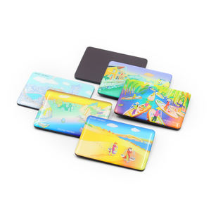 Imán de resina 3D para nevera de playa, Impresión de paisaje personalizado, Isla, recuerdos, Hawái, Maldivas, Océano, naranja - Product Image 4